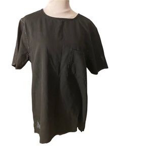 Zara Original Denim 1975 black raw hem top size large